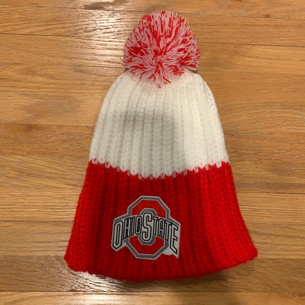 JewelErry Ohio State Winter Pompom hat